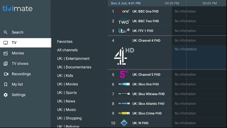 Hardware acceleration settings in TiviMate player for how to improve streaming quality on Hero IPTV